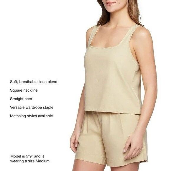 New Express Women's Linen Tank Top Size L Cream - Picture 11 of 12